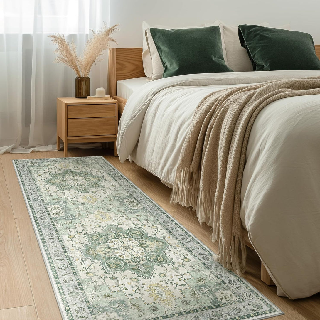 GENIMO Runner Rugs for Hallway, Kitchen Machine Washable Non Slip Vintage Rugs - AR1005 - LS - 2x3FT - EKA
