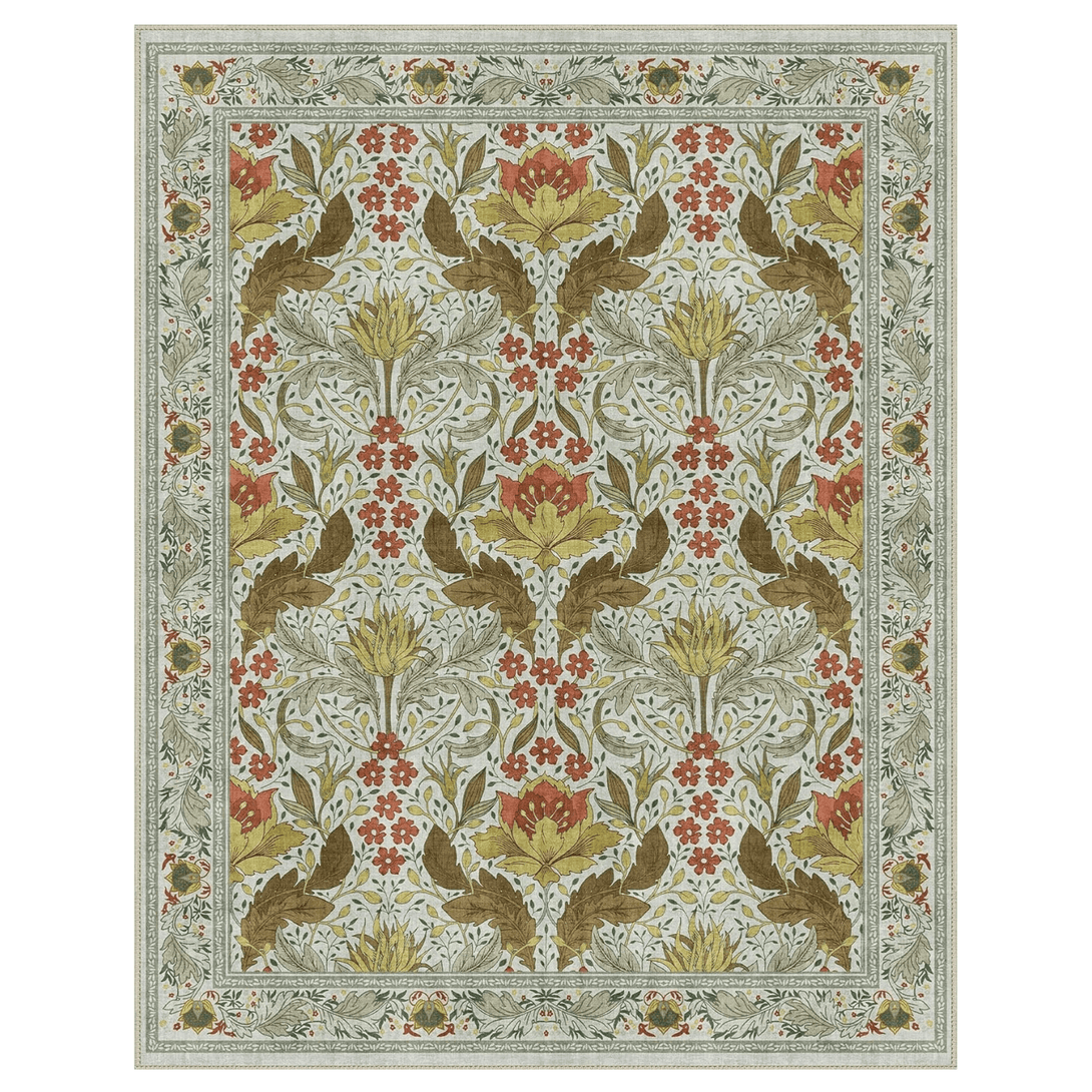 GENIMO Vintage Floral Machine Washable Area Rug - 