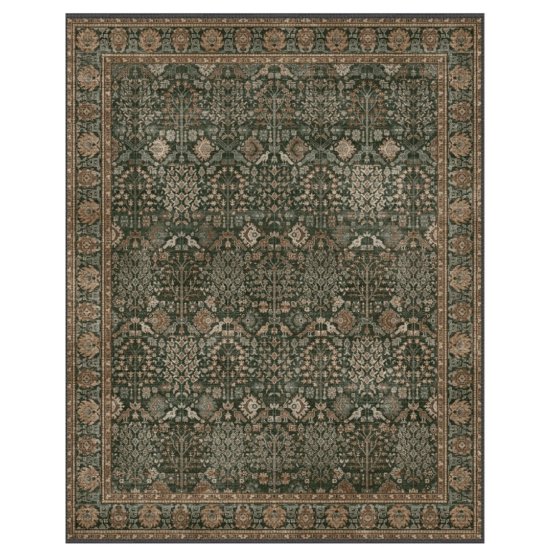 GENIMO Vintage Floral Rug Non - Shedding Distressed Area Rug - 