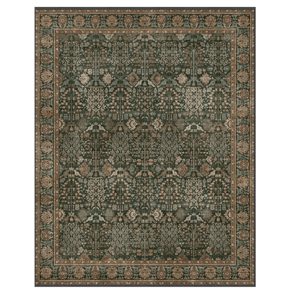 GENIMO Vintage Floral Rug Non - Shedding Distressed Area Rug - 