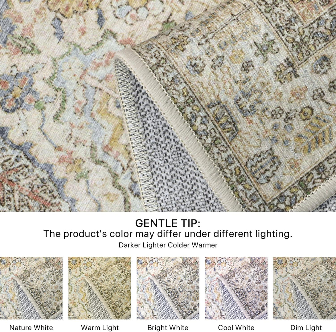 GENIMO Vintage Gorgeous Diamond Print Machine Washable Area Rug - LF9872 - LYR - 3x5