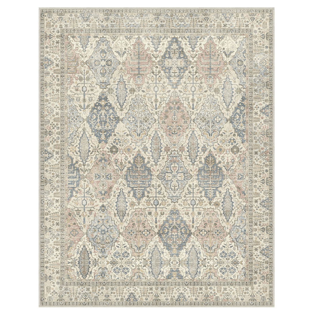 GENIMO Vintage Gorgeous Diamond Print Machine Washable Area Rug - LF9872 - LYR - 3x5