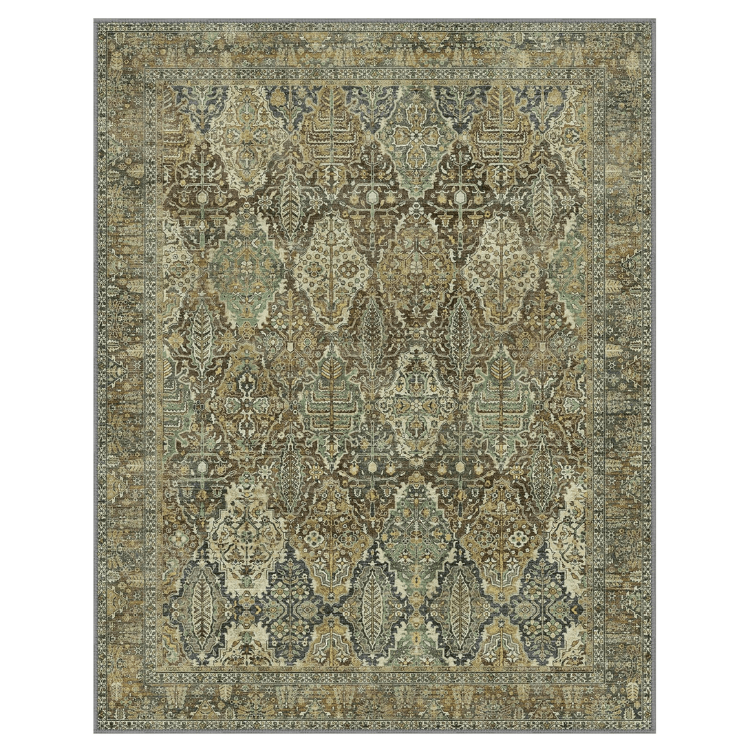 GENIMO Vintage Gorgeous Diamond Print Machine Washable Area Rug - LF9872 - VYB - 3x5