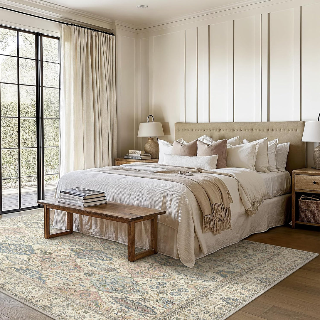 GENIMO Vintage Gorgeous Diamond Print Machine Washable Area Rug - LF9872 - LYR - 3x5