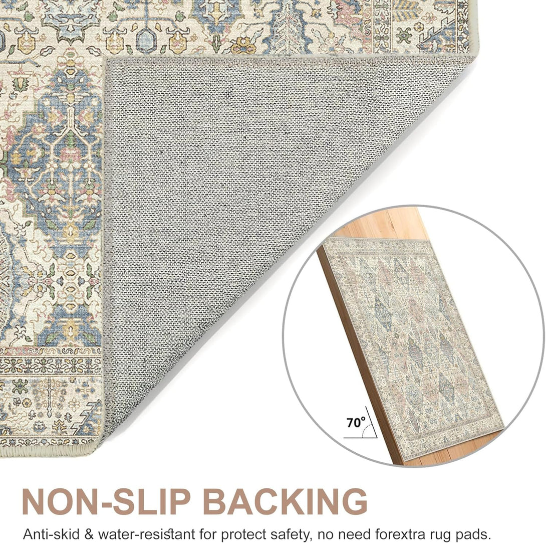 GENIMO Vintage Gorgeous Diamond Print Machine Washable Area Rug - LF9872 - LYR - 3x5