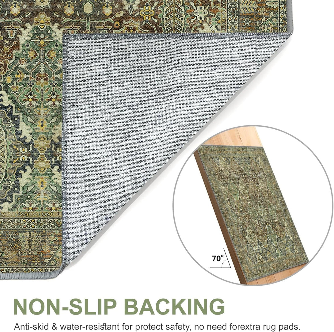 GENIMO Vintage Gorgeous Diamond Print Machine Washable Area Rug - LF9872 - VYB - 3x5