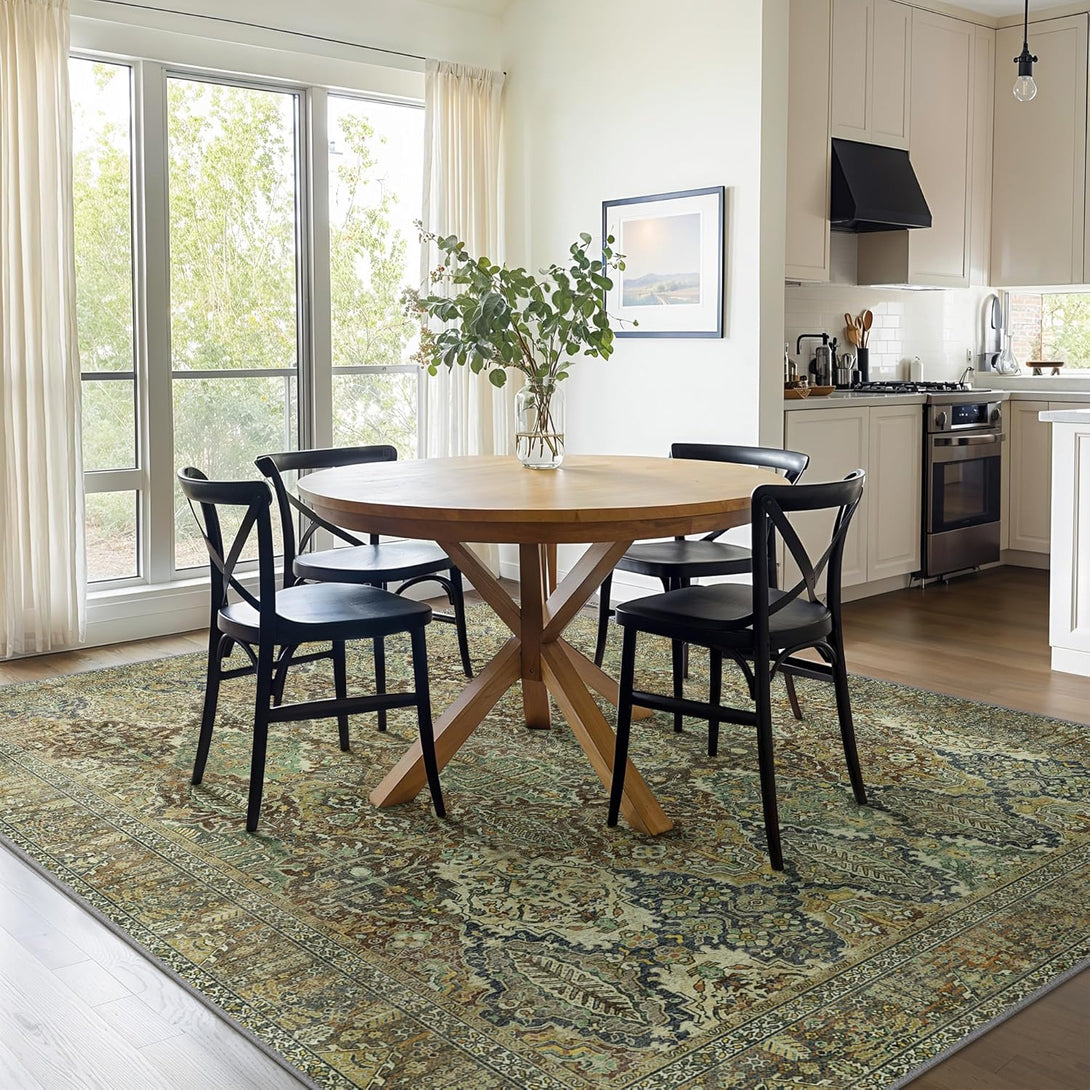 GENIMO Vintage Gorgeous Diamond Print Machine Washable Area Rug - LF9872 - VYB - 3x5