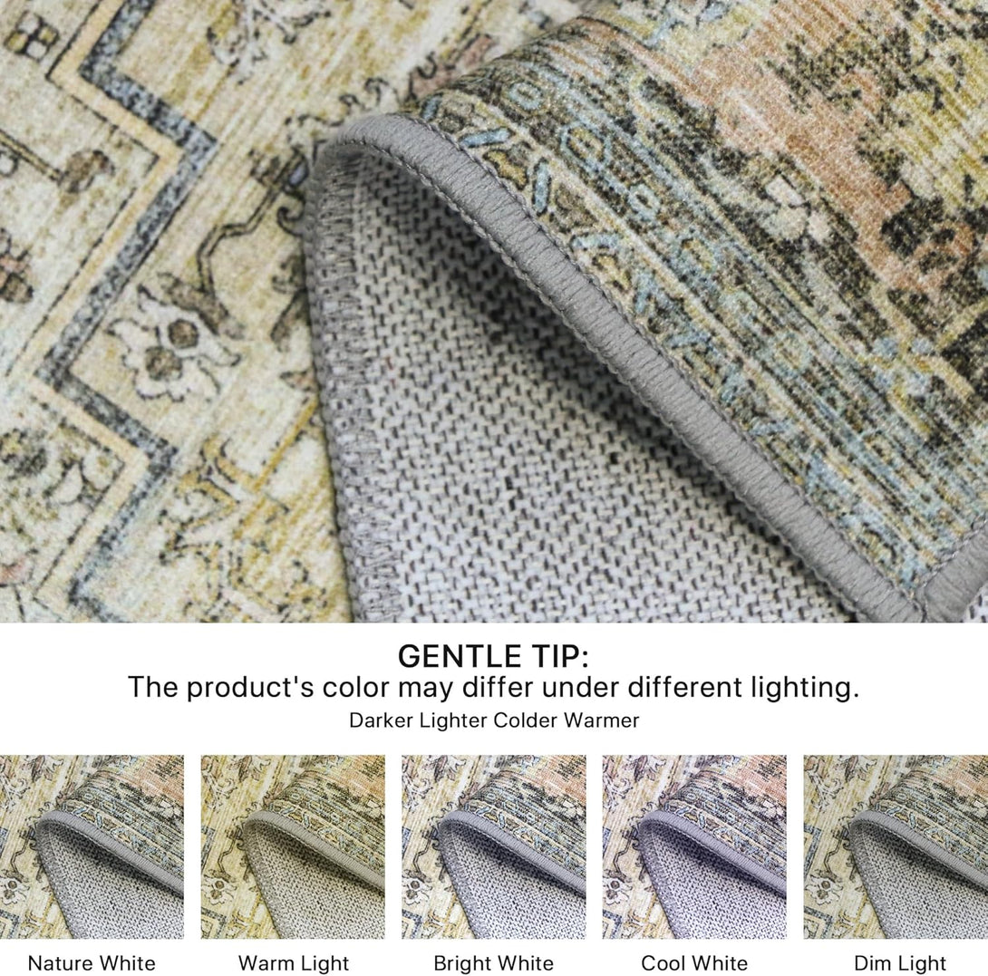 GENIMO Vintage Persian Style Geometric Totem Machine Washable Non - Slip Area Rug - LF9888 - HGG - 3x5