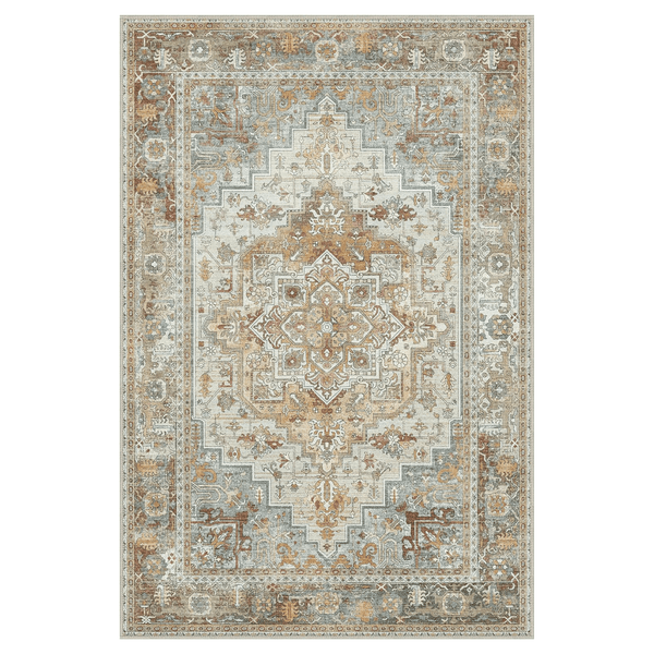 GENIMO Vintage Persian Style Geometric Totem Machine Washable Non - Slip Area Rug - LF9888 - GHB - 3x5