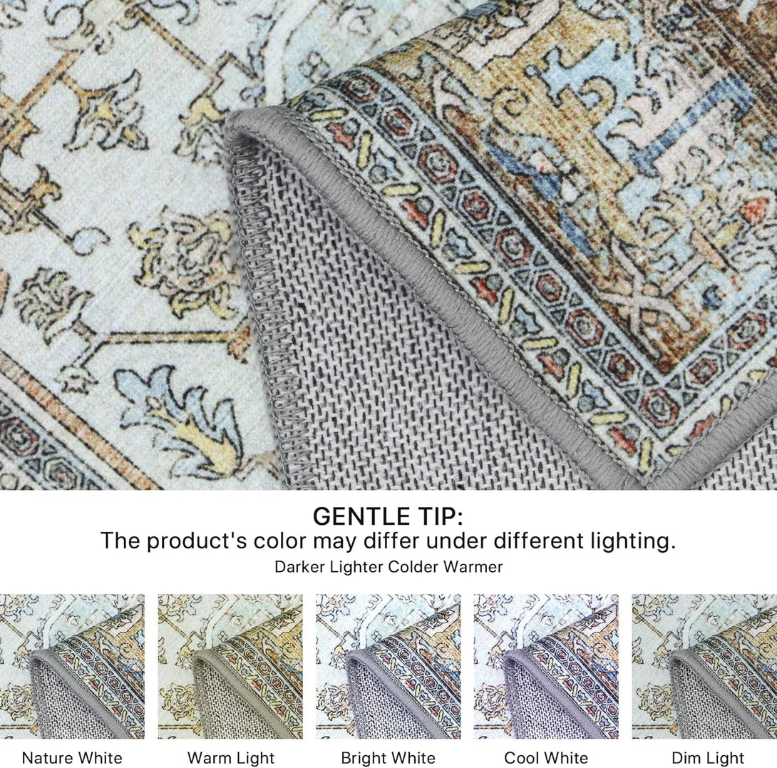 GENIMO Vintage Persian Style Geometric Totem Machine Washable Non - Slip Area Rug - LF9888 - TLG - 3x5