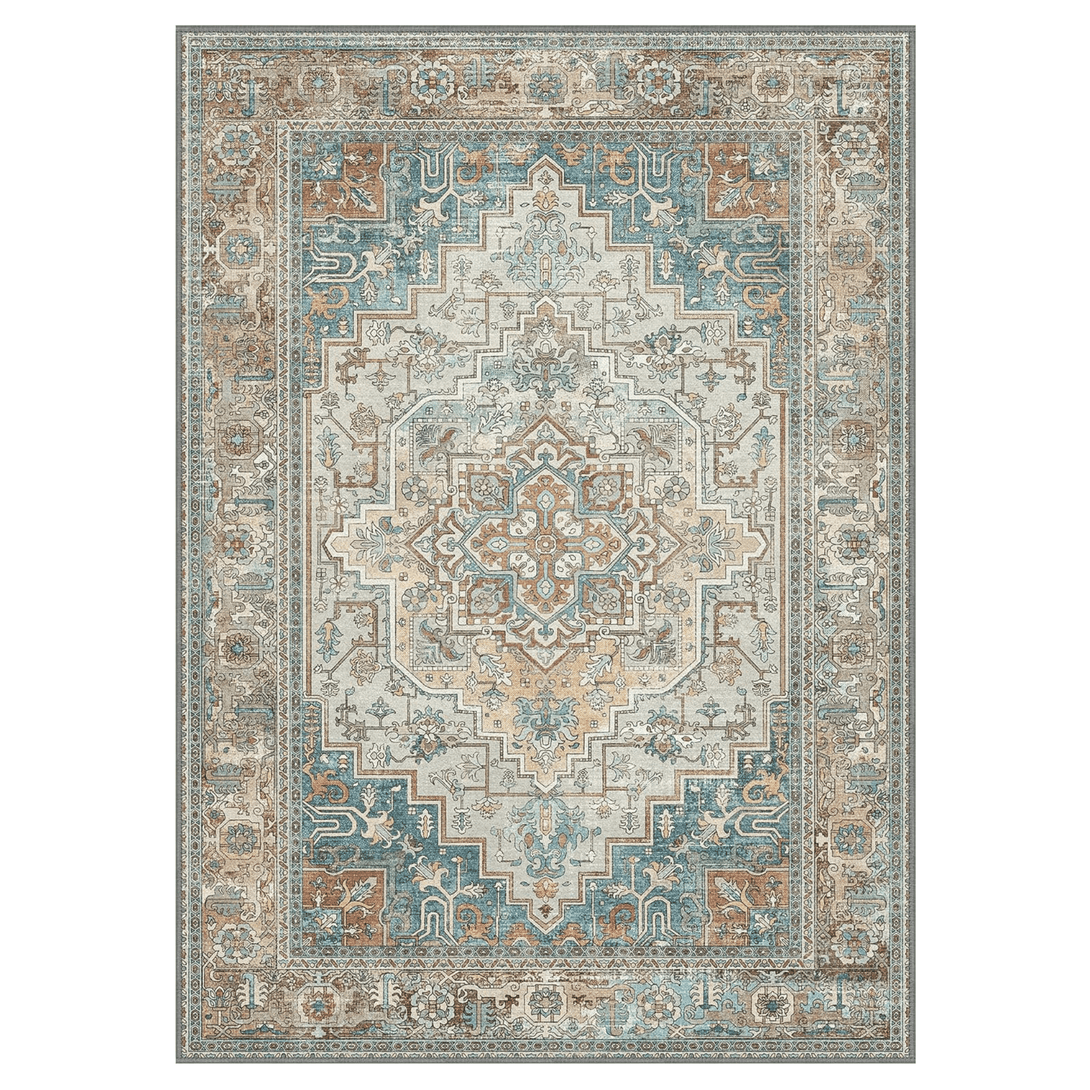GENIMO Vintage Persian Style Geometric Totem Machine Washable Non - Slip Area Rug - LF9888 - TLG - 3x5