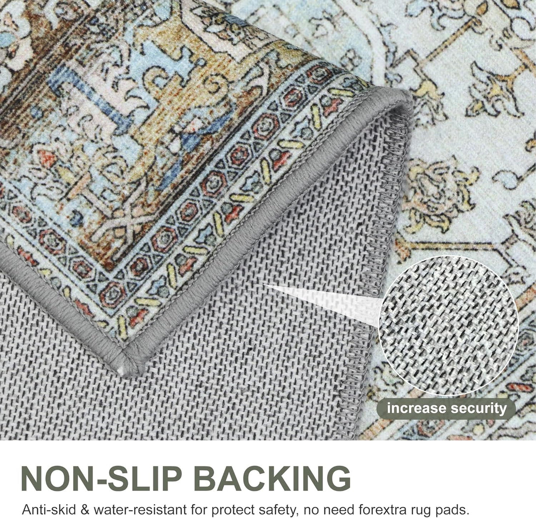 GENIMO Vintage Persian Style Geometric Totem Machine Washable Non - Slip Area Rug - LF9888 - TLG - 3x5