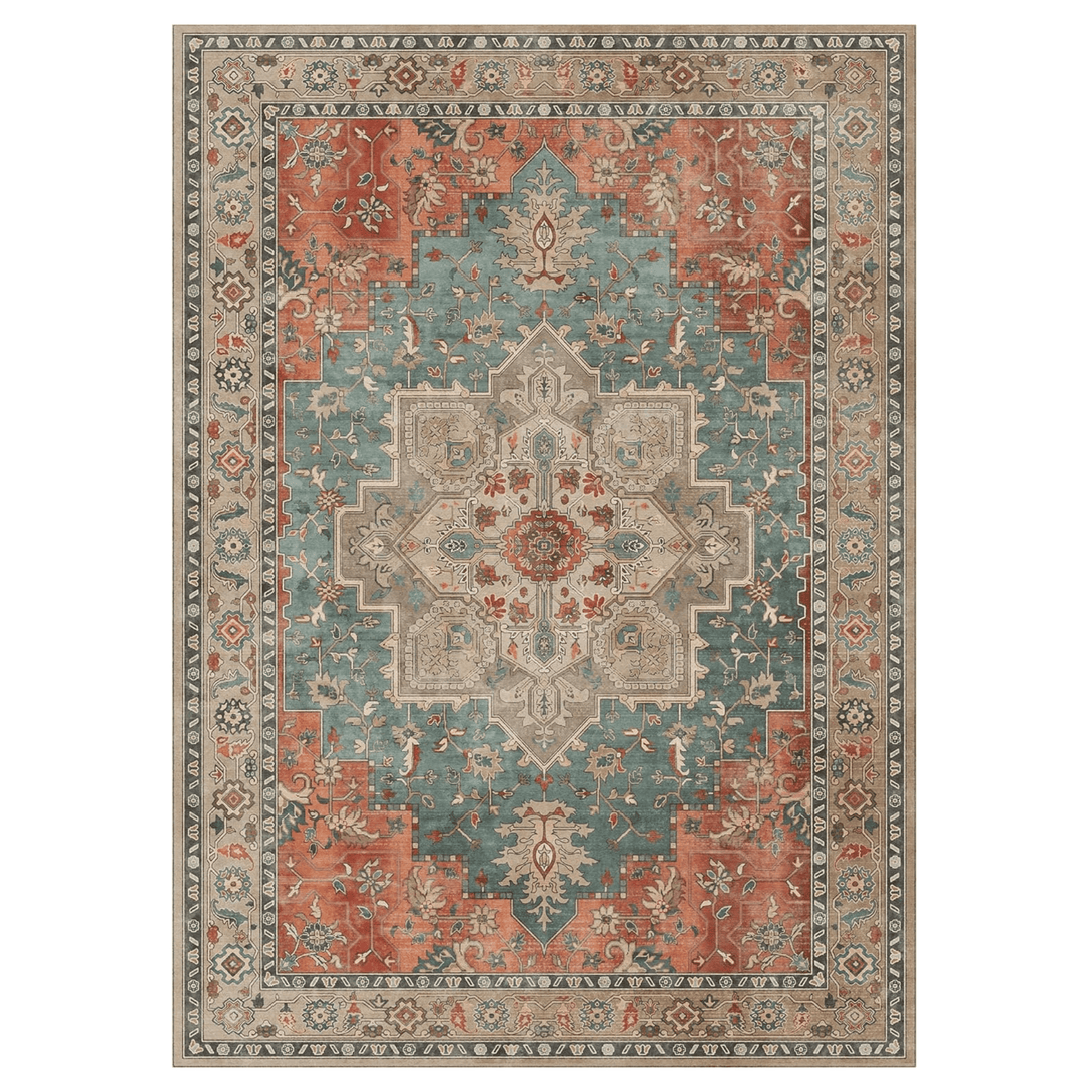 GENIMO Vintage Print Machine Washable Runner Rug - 