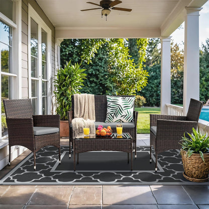 GENIMO Outdoor Rug for Patio Clearance,8'x10' Waterproof Mat