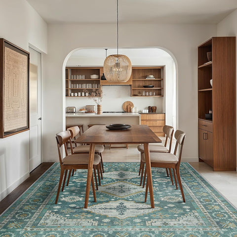 GENIMO Fantasy Geometric Floral Print Non-Slip Washable Area Rug